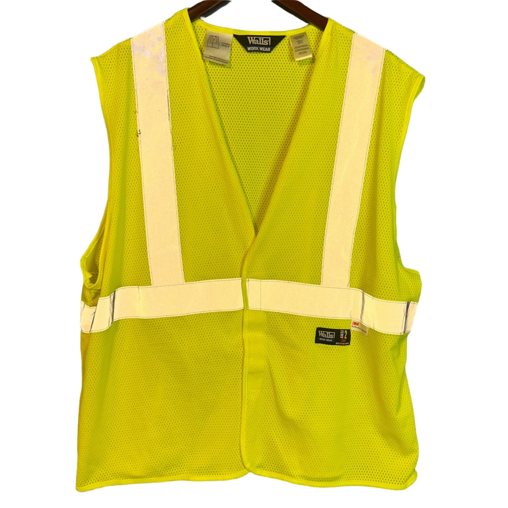 Walls Workwear Safety Vest High Visibility Reflective Mens Large Yellow